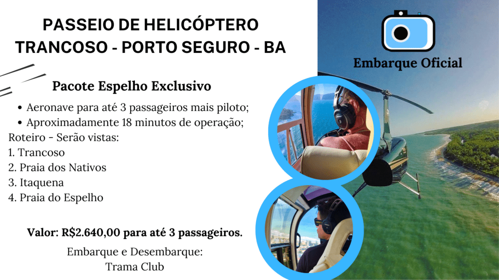 Passeio de Helicóptero Espelho Trancoso