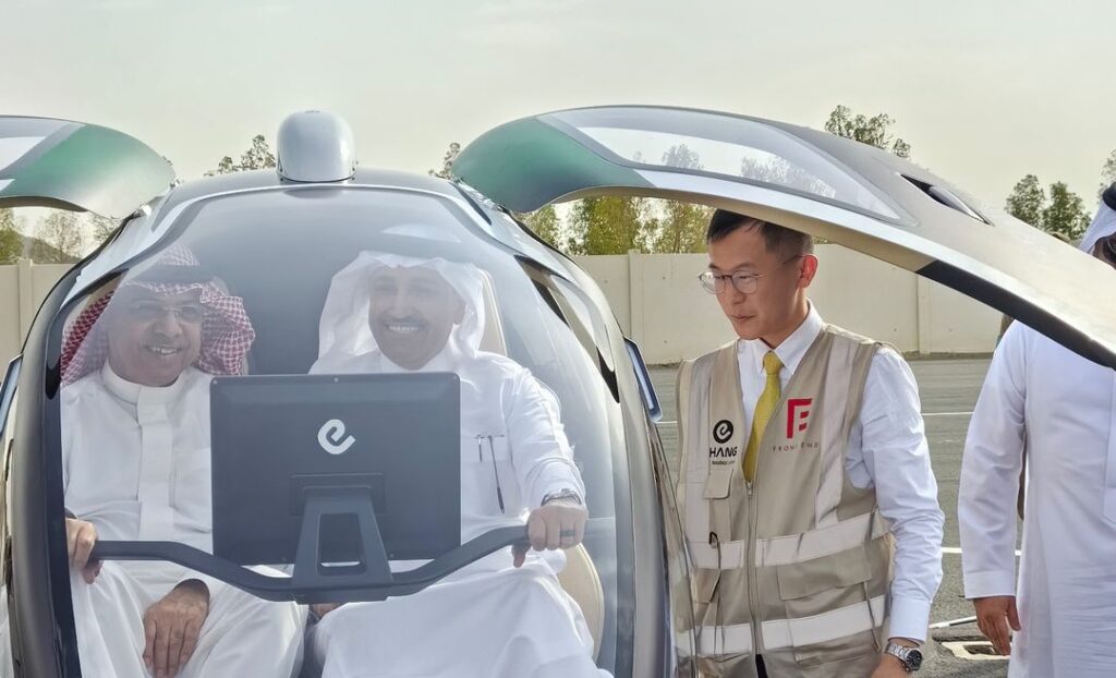 Voo de um eVTOL na Arábia Saudita