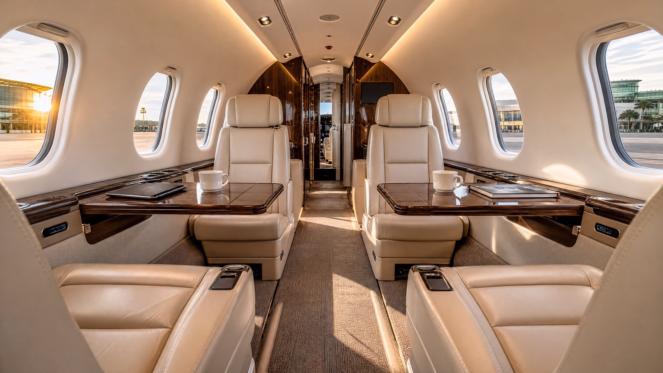 Citation CJ3 interior cabine executiva — Embarque Oficial